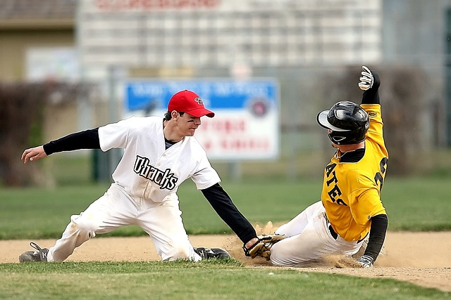 a player sliding into an out